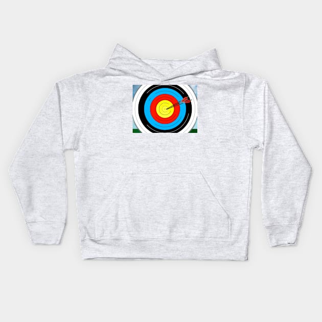 Archery Arrows Target Practice Kids Hoodie by BarbaraGlebska